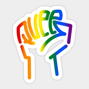 Queer power rainbow dark version Sticker